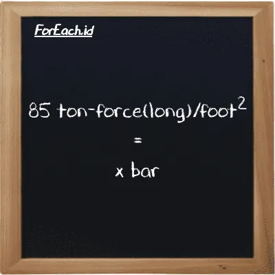 Example ton-force(long)/foot<sup>2</sup> to bar conversion (85 LT f/ft<sup>2</sup> to bar)